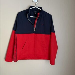 Ralph Lauren Navy and Red Zip-Up Sweater